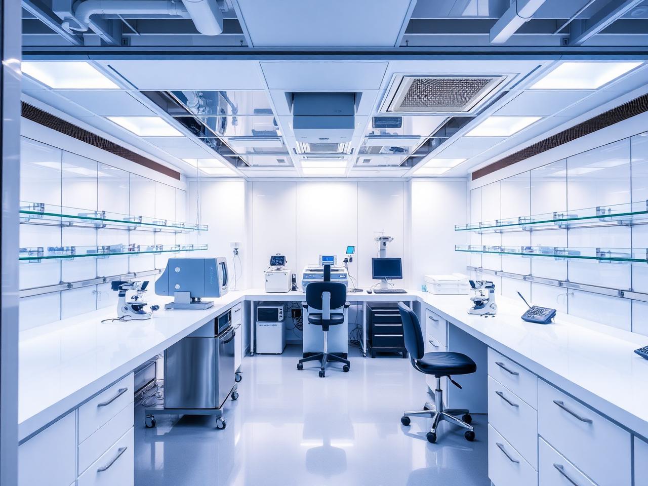 Modern laboratory with stainless steel equipment