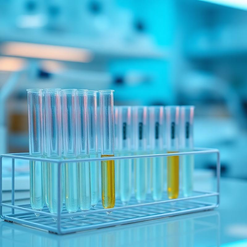 Clinical test tubes in a rack